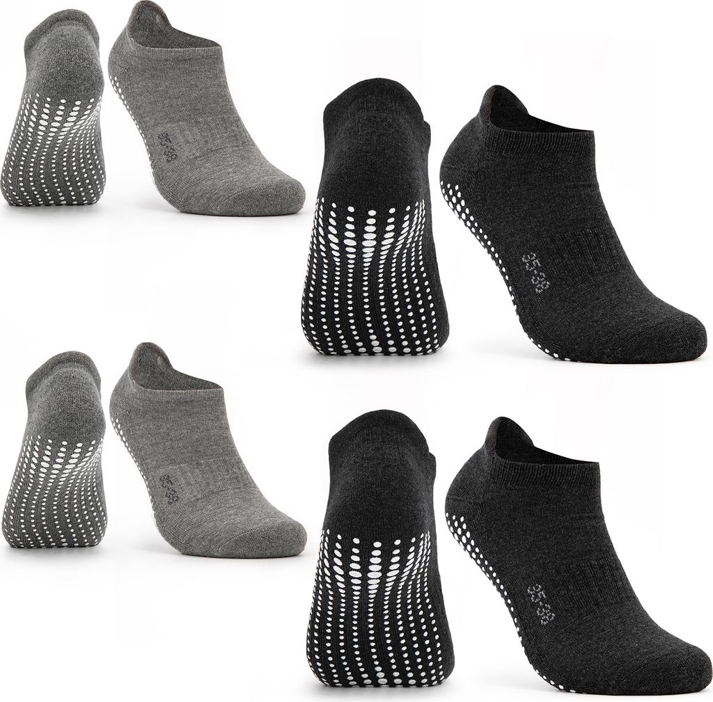 Occulto Damen & Herren Yogasocken 2-4er Pack (Modell: Mady) 4P,BlkGry 43-46