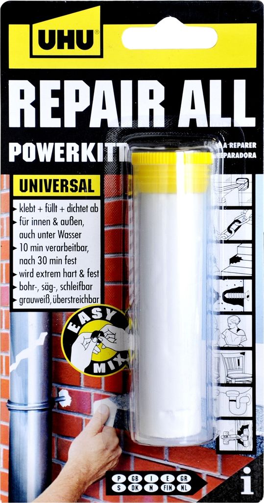 UHU Powerkit 2-Komponenten-Knetmassse 60g Blister Produktbild 