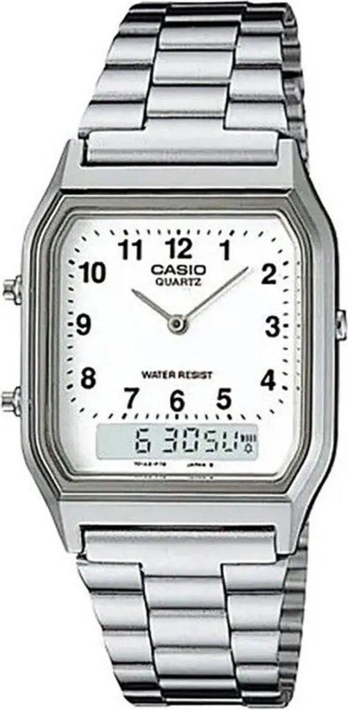 Casio AQ-230A-7BMQYES Montre Vintage Acier avec Alarme et Chrono