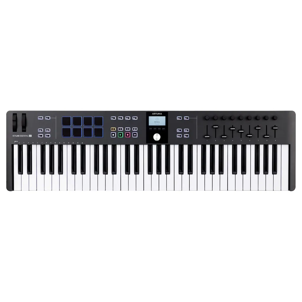 Contrôleur de Studio Arturia KeyLab Essential 61 MK3 Noir pour DAW