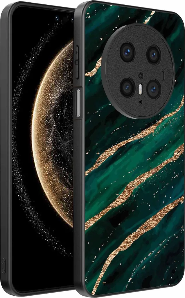 Cover Huawei Mate 70 Marmo Green Gold - Custodia Morbida Smartphonica