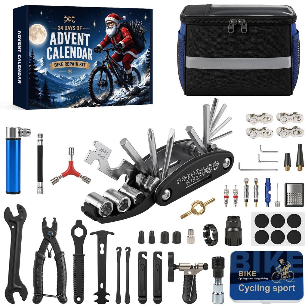 Fahrrad-Adventskalender 2026 – 24-teiliges Reparaturset für Männer