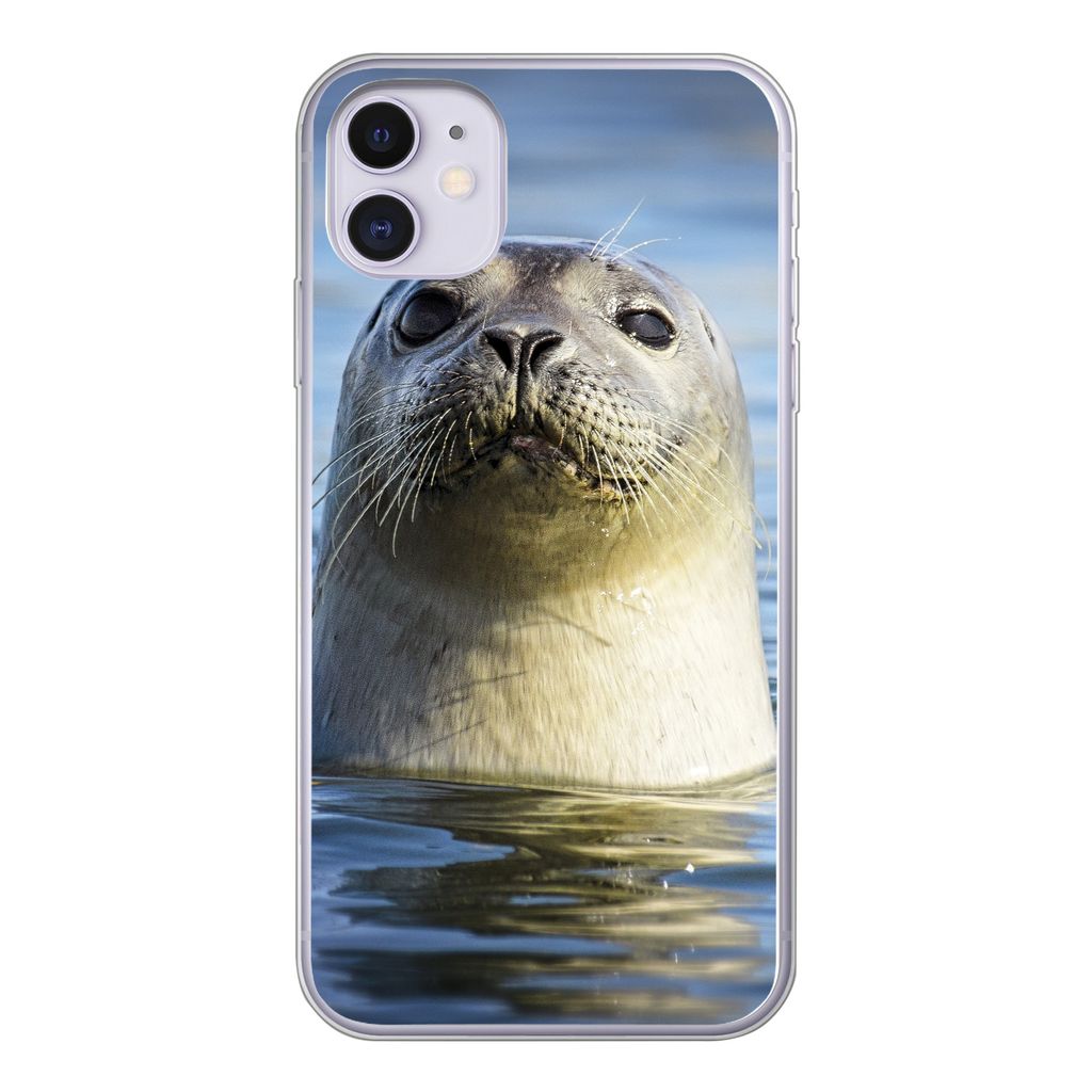MuchoWow Handyhülle Schutzhülle Hülle für iPhone 11 Siegel - Porträt - Wasser Silikon Softcase Handy Hülle - Handytasche