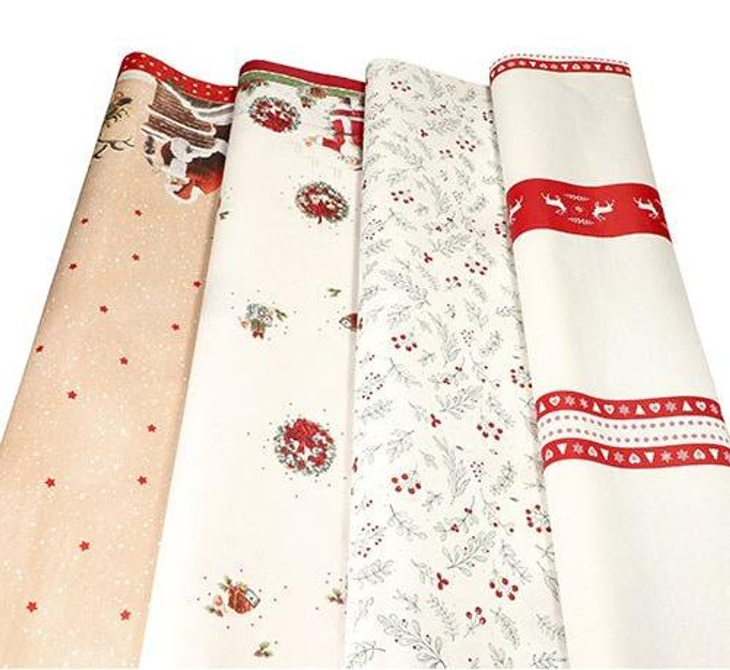 PAPSTAR Tischdecke Papier "Designs de Noel", festlich Nachbildungativ | Schrumpffolie (1 Rolle)