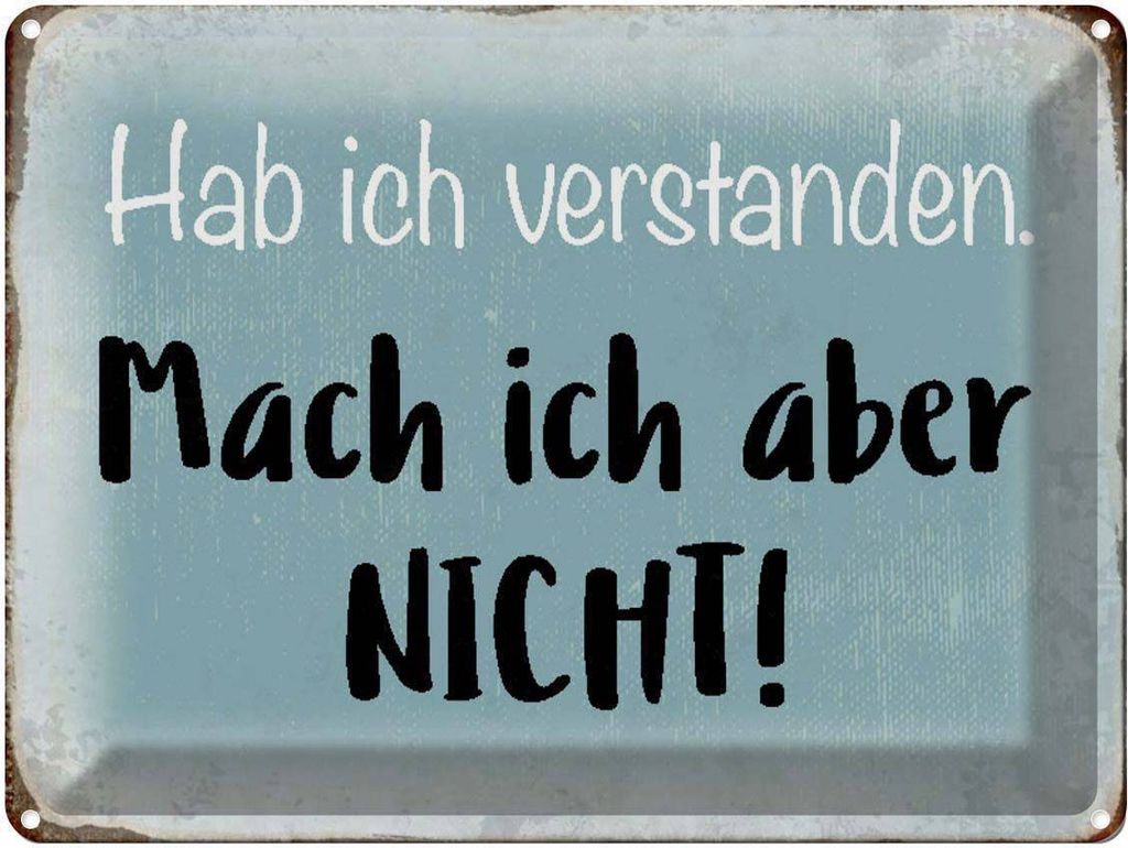 vianmo Blechschild 30x40 cm habe ich verstanden mache nicht Spruch Zitat