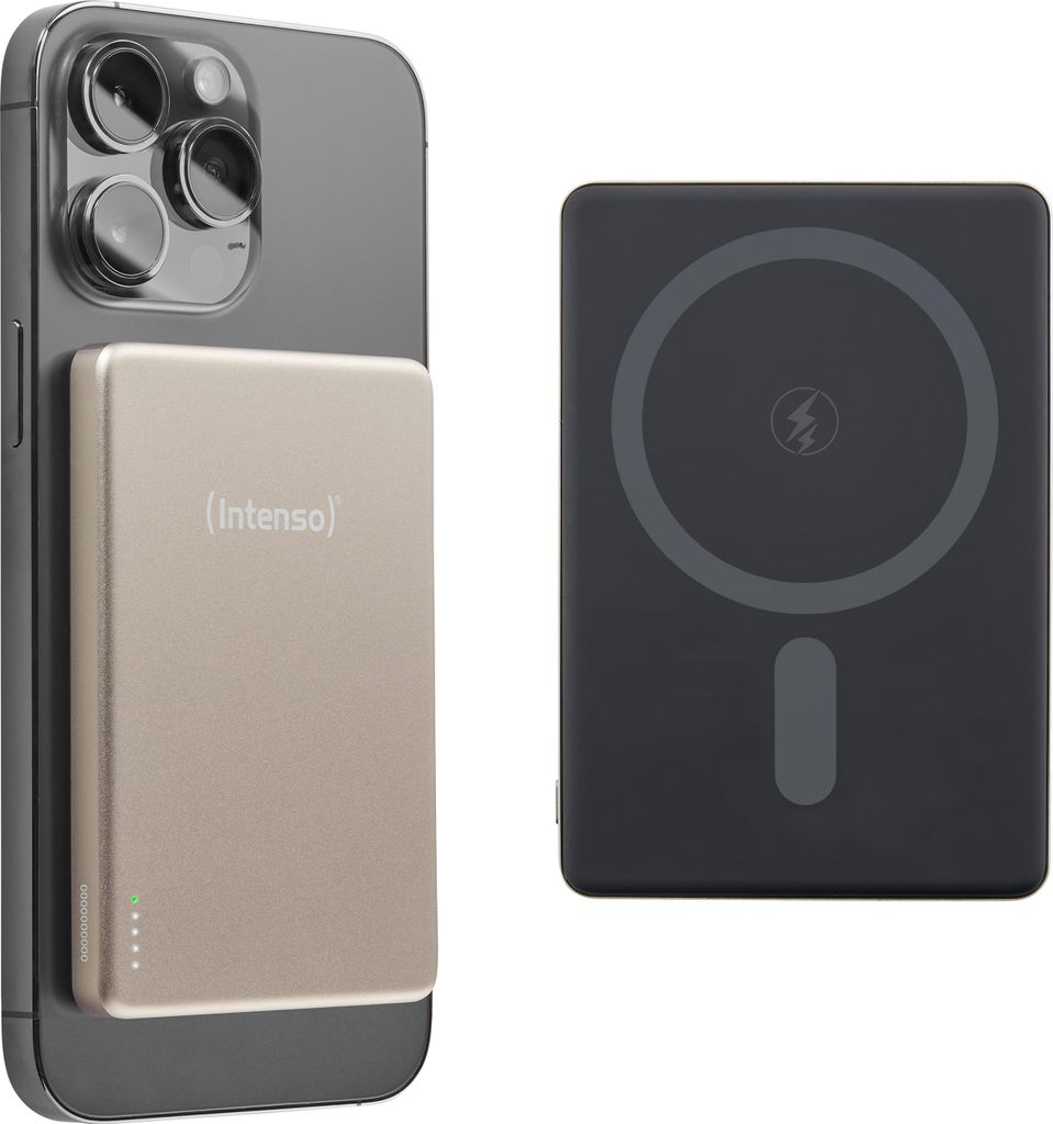 Intenso MW5000 Magnetische Powerbank 5000 mAh – MagSafe kompatibel, Wireless Charging 15W, USB-C PD 20W, Flach & Kompakt – in Deutschland –