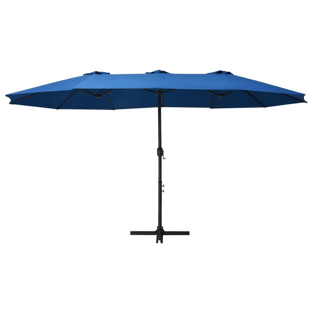 vidaXL Parasol avec mât en aluminium 460x270 cm bleu Image du produit 