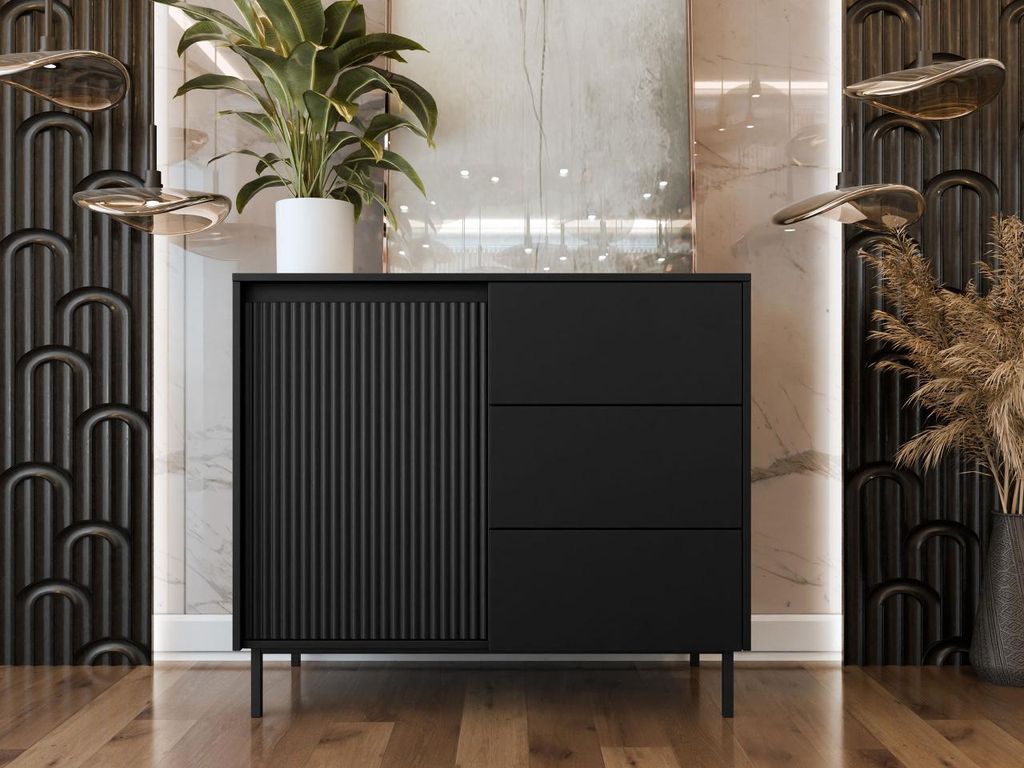 Cassettiera combinata REMY - nero Immagine del prodotto 