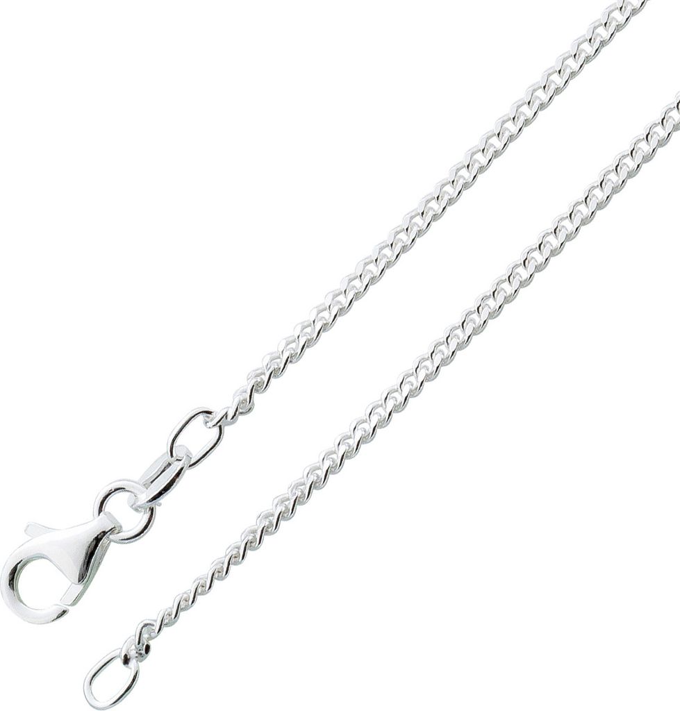 Panzerkette 1,4mm Silber 925 rhodiniert Cuban Link Chain 42