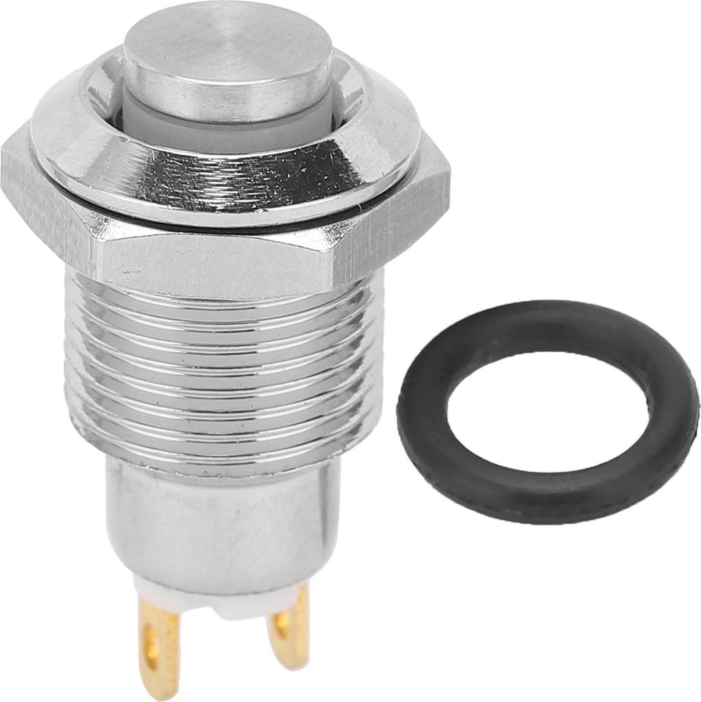 10-mm-Edelstahl-Druckknopf-Startschalter, wasserdichter Momenttaster, 3 V