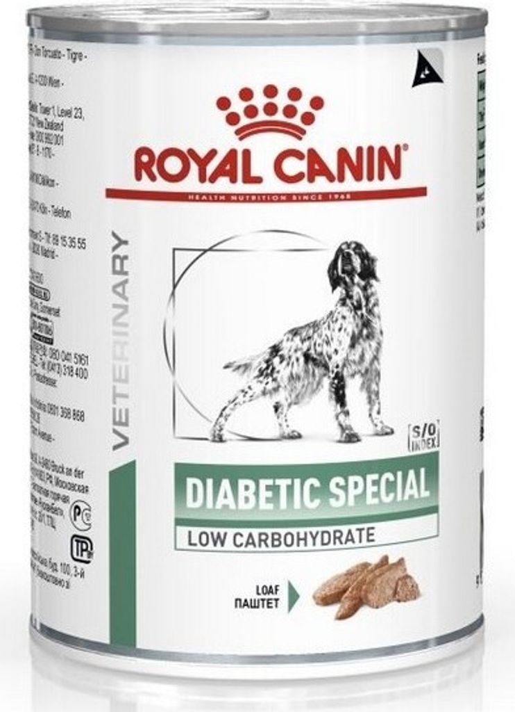 Royal Canin Diabetic Special Low Carbohydrate, Adult, Groß (26-44 kg), Mittelgroß (11-25 kg), Klein (5-10 kg), Mini (≤4 kg), 410 g