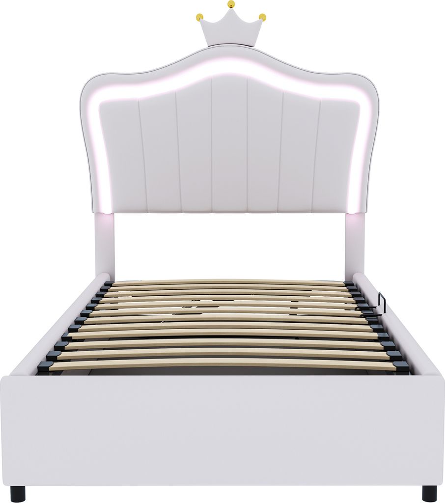 Flieks Polsterbett 90x200cm mit Lattenrost, Jugendbett Produktbild 