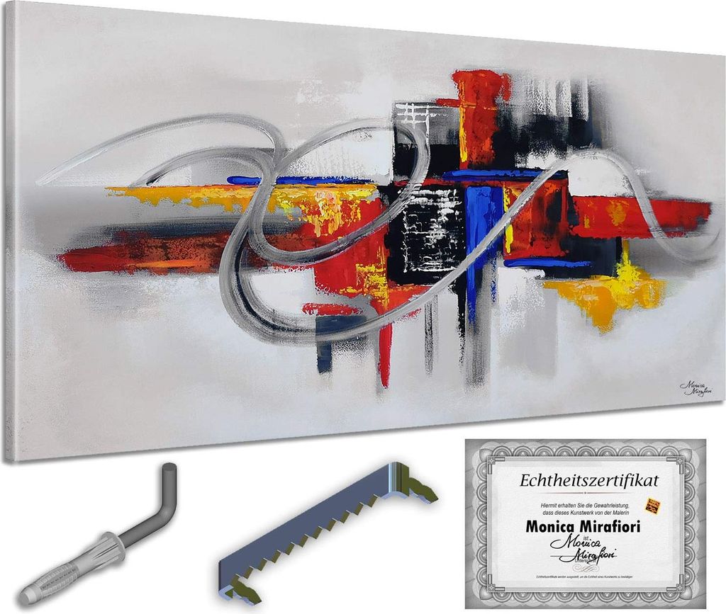 Monica Mirafiori I 100% HANDGEMALT I Gemälde "Abstract" 100x50cm | Gemälde Handgemalt | Acrylgemälde | Sehr Großes Acrylbild I Moderne Kunst I ...