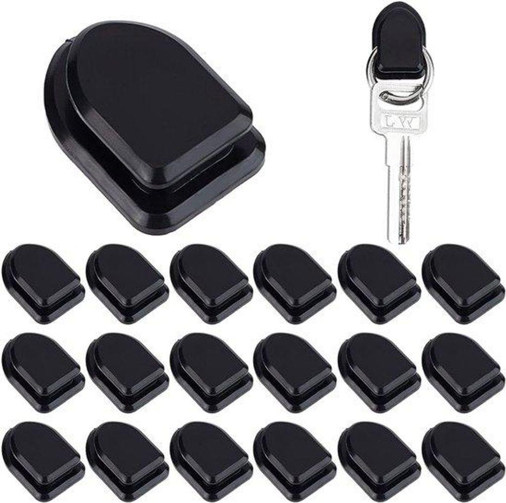 Schwarze Selbstklebende Haken für Badezimmer und Auto - Mehrzweckhaken für Handtücher, Bademäntel und mehr - 20-teiliges Set.