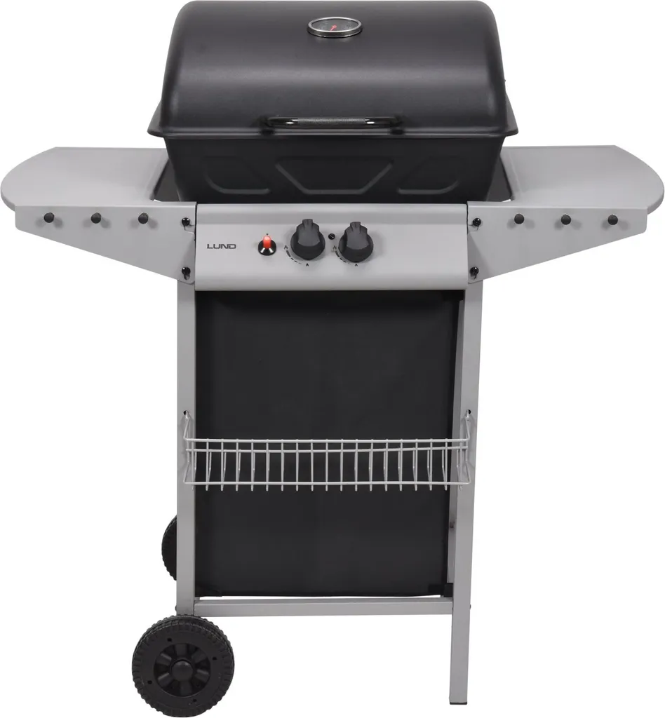 Barbecue à gaz de camping en acier avec 2 brûleurs réglables 5,5kW