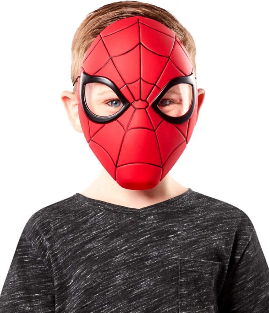 Mezza maschera Spiderman per bambini rosso - Immagine del prodotto 