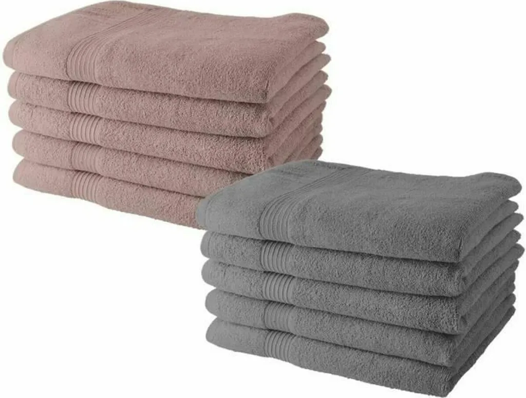 Set 10 Pezzi Asciugamani OGGI Grigio - Kit Famiglia in Cotone Morbido