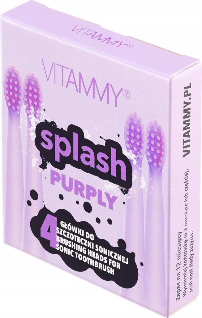 VITAMMY Splash violette Schallzahnbürstenköpfe 4 Stück Produktbild 