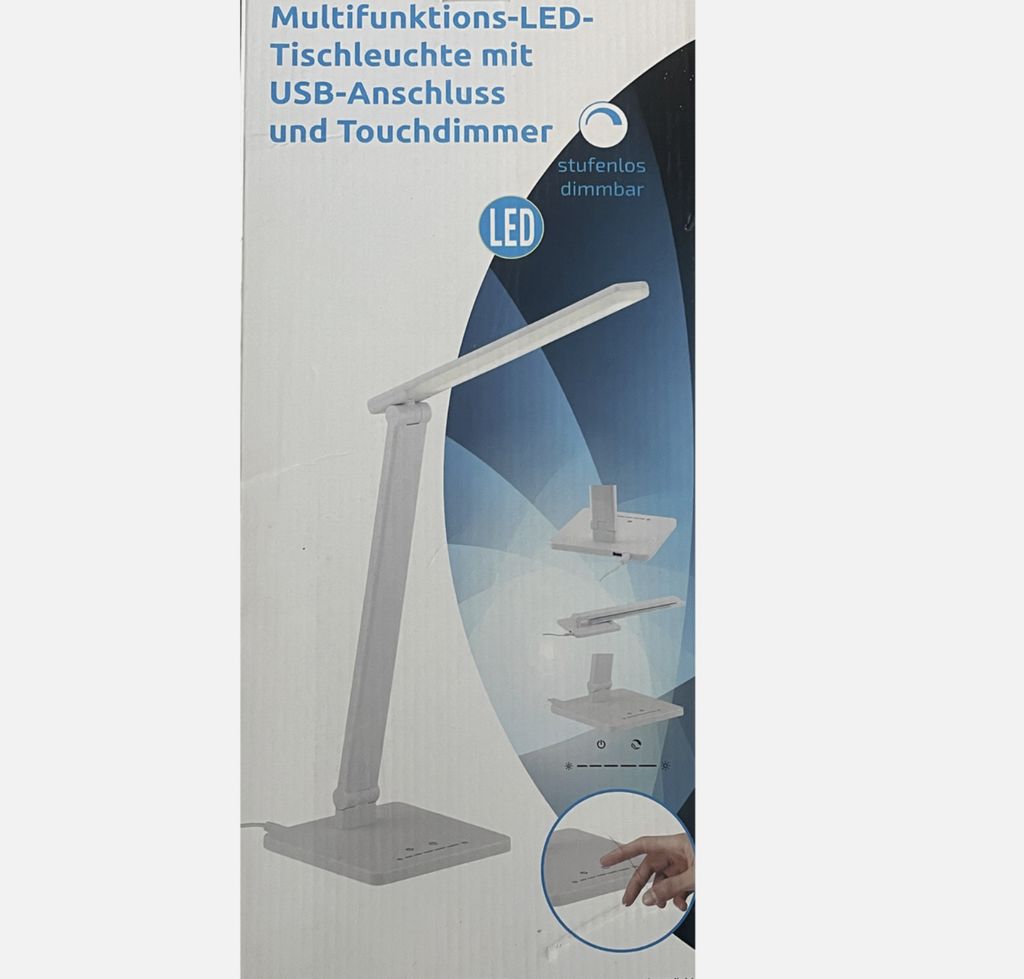 Schreibtischlampe weiß LED Nachttischlampe Tischlampe Touch Produktbild 
