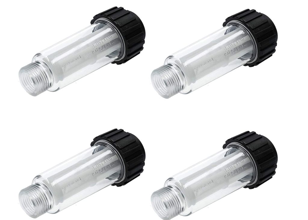 Sillar Wassereinlassfilter Hochdruckreiniger-Zubehör 3/4 Zoll Innengewinde und 3/4 Zoll Außengewinde Ersatz Gartenschlauch-Einlassfilter für Hoc...