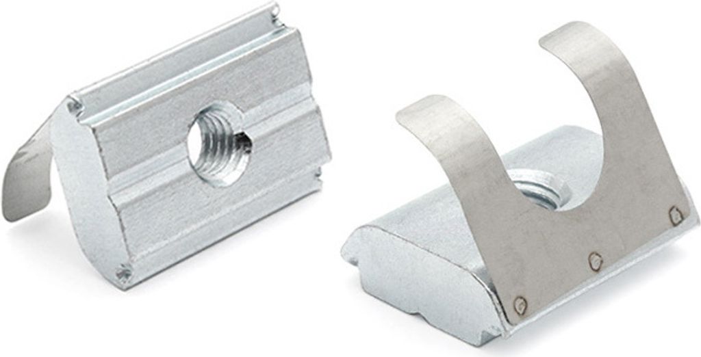 Nutenstein mit Feder B-Typ Nut 10, M6