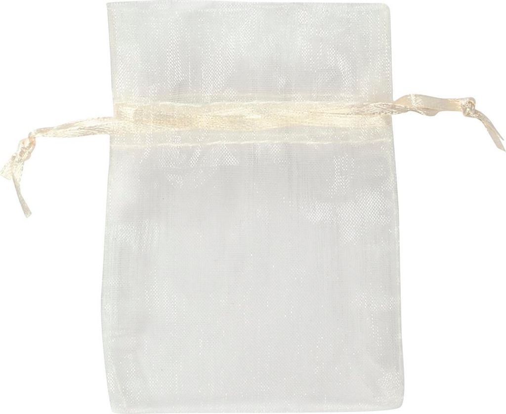 Organza-Beutel, Creme, Größe 7x10 cm, 10Stck. Produktbild 