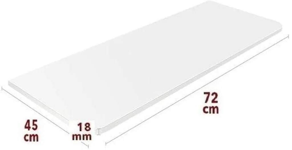 Bureau mural rabattable blanc 72 x 45 cm - Console pliante gain de place - 2