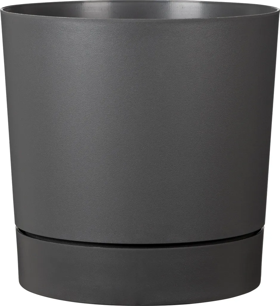Jardinière en plastique résistant PLANO+ Scheurich 46cm gris métallisé