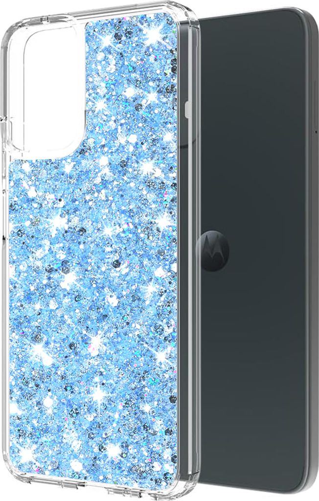 Techsuit Sparkly Glitter Back Cover Hülle für Motorola Moto G14 - Blau