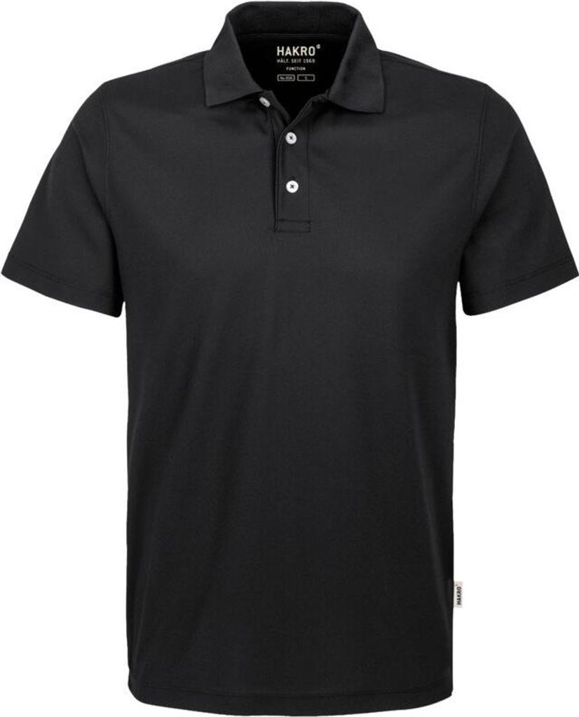 HAKRO Poloshirt Coolmax (Polyesterfasern) #806 Herren Gr. M schwarz