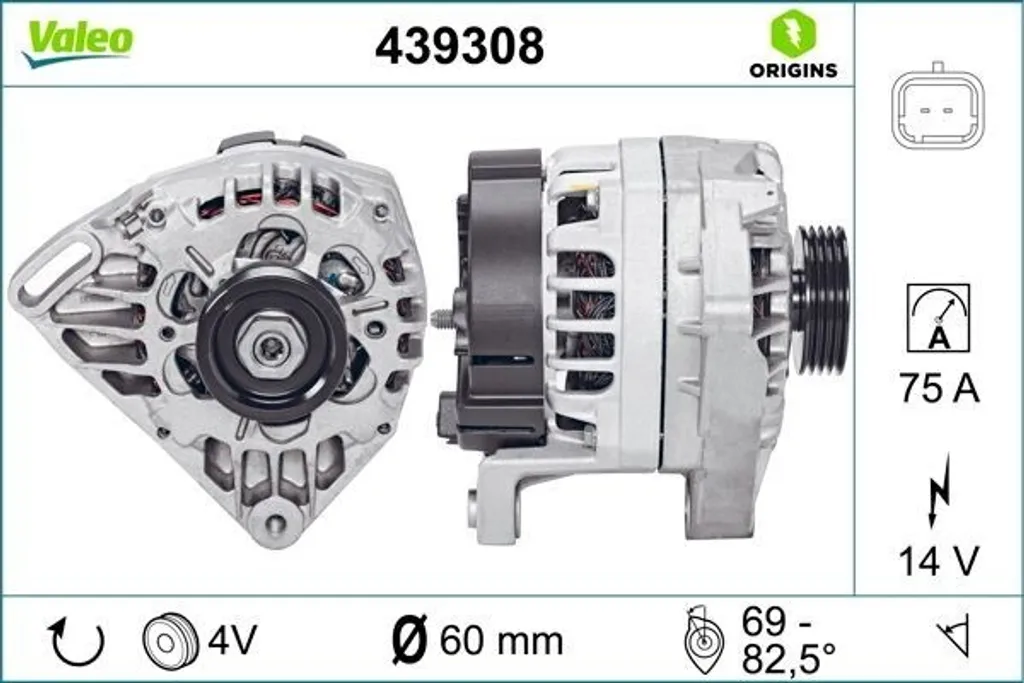 Alternateur Valeo 7700427880 Robuste pour Kangoo et Twingo I - 439308