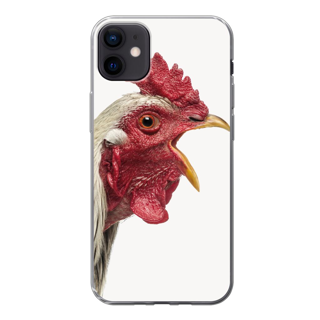 MuchoWow Handyhülle Schutzhülle Hülle für iPhone 12 mini Hahn - Tiere - Bauernhoftiere - Jungen - Kinder - Mädchen Silikon Softcase Handy H...