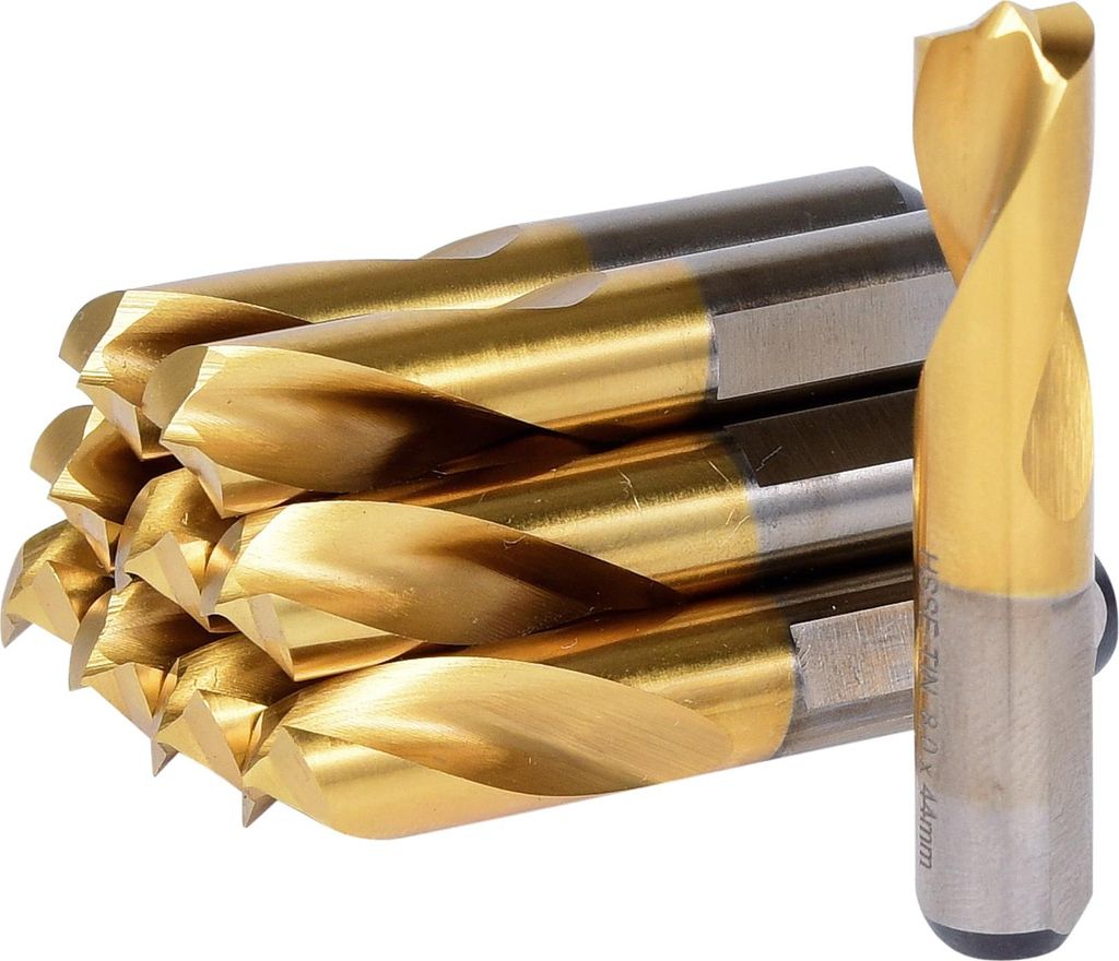 KS Tools HSSE-TiN Schweißpunkt-Bohrer, Ø 8 mm, 10er Pack