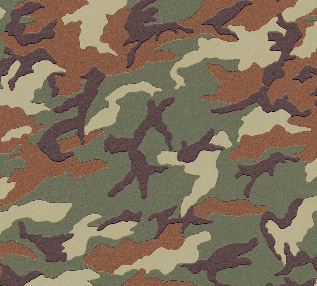 A.S. Création Camouflage Tapete Boys & Girls Vliestapete grün braun 10,05 m x 0,53 m