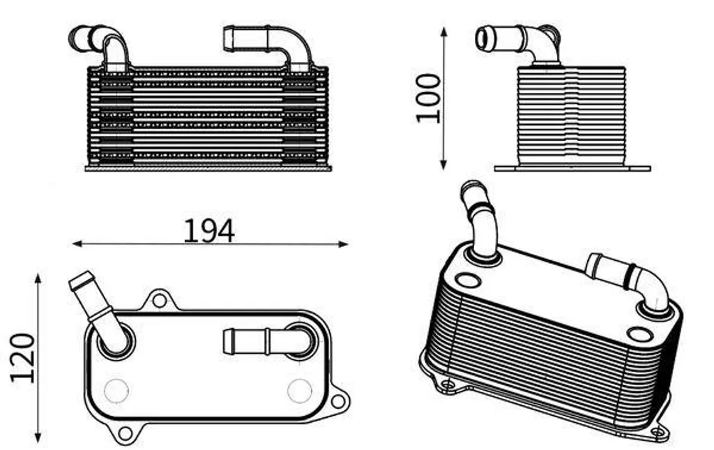 Refroidisseur d'huile de boîte automatique MAHLE pour VW Transporter V