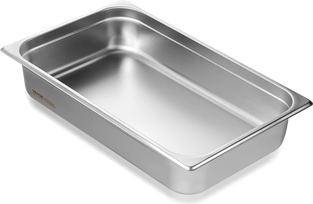Padella per hotel VEVOR, padella a vapore di dimensioni standard con funzione anti-inceppamento, padella a vapore in acciaio inox da 0,8 mm di spessore per ristoranti, padella da tavolo commerciale profonda 4 pollici, padella per catering per la conservazione degli alimenti, per l'industria e la scienza - 1
