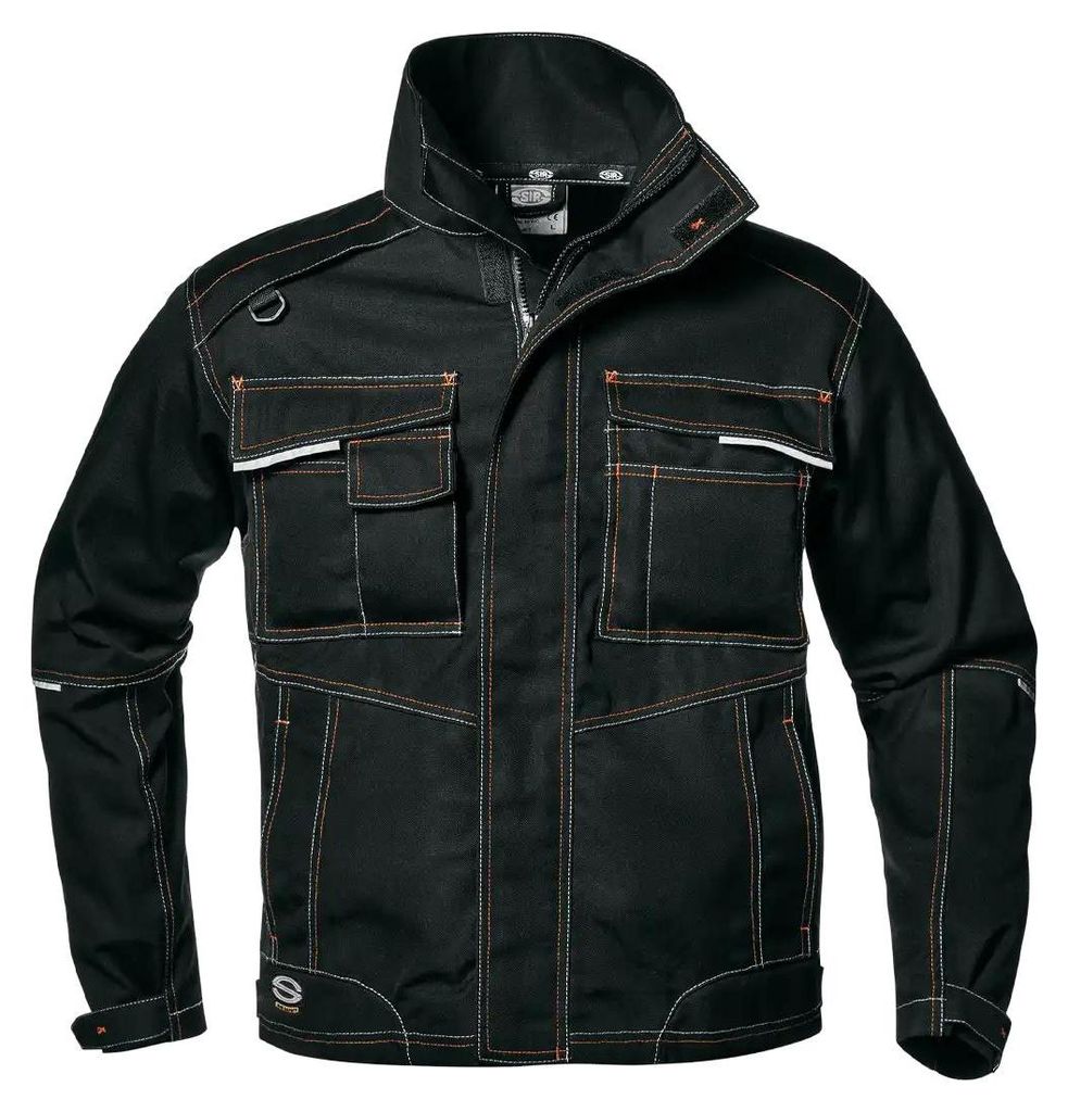 Sir Safety Gemini Herren Arbeitsjacke aus Stretch Canvas mit Multifunktionstaschen, XXS, Schwarz