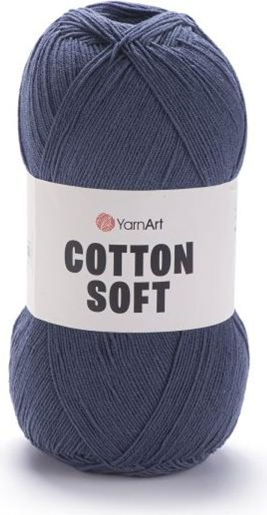 YarnArt Baumwolle Soft Wolle 100g/600m, Indigo - Zart & langlebig, Ideal für Kinderkleidung