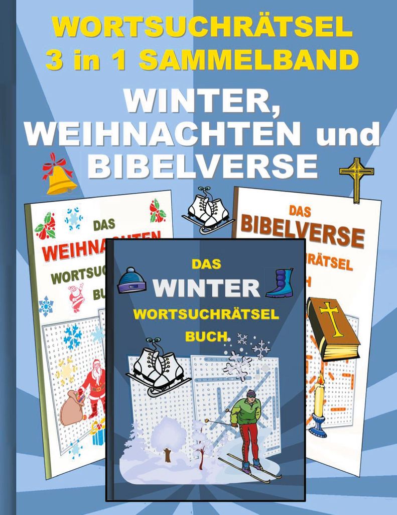 WORTSUCHRÄTSEL 3 in 1 SAMMELBAND WINTER, WEIHNACHTEN und Produktbild 