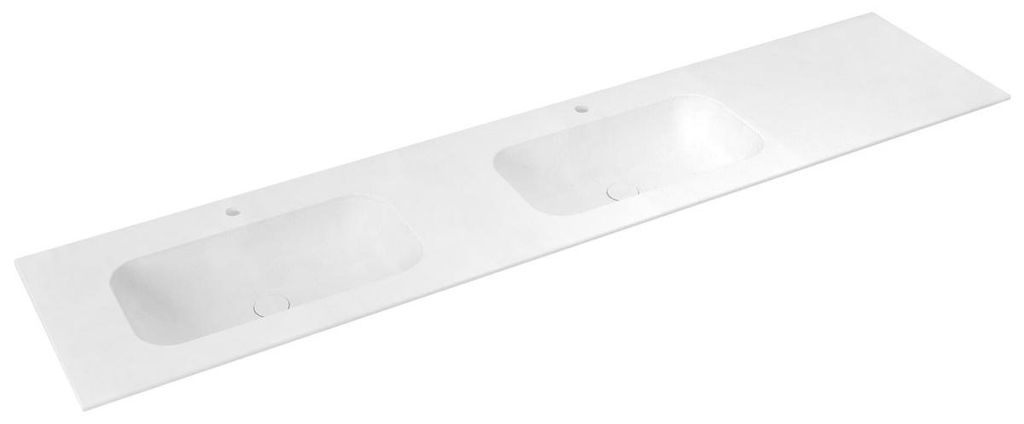 Sapho ARUBA Doppelwaschtisch links, 240x51,5 cm, Rockstone weiß matt