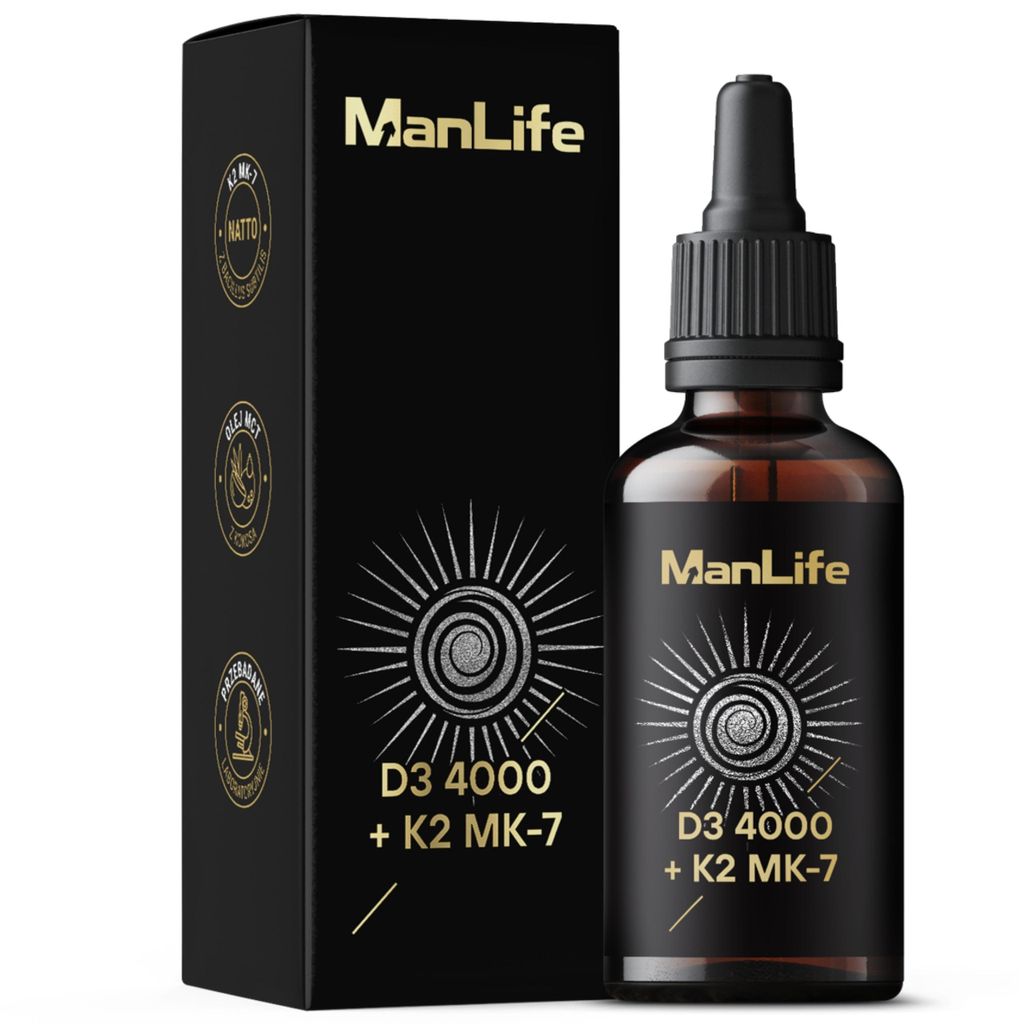 Vitamin D3 4000 UI + K2 MK-7 100 μg Tropfen | 50ml 200 Portionen | für normale Funktion des Immunsystems, der Muskeln und Knochen