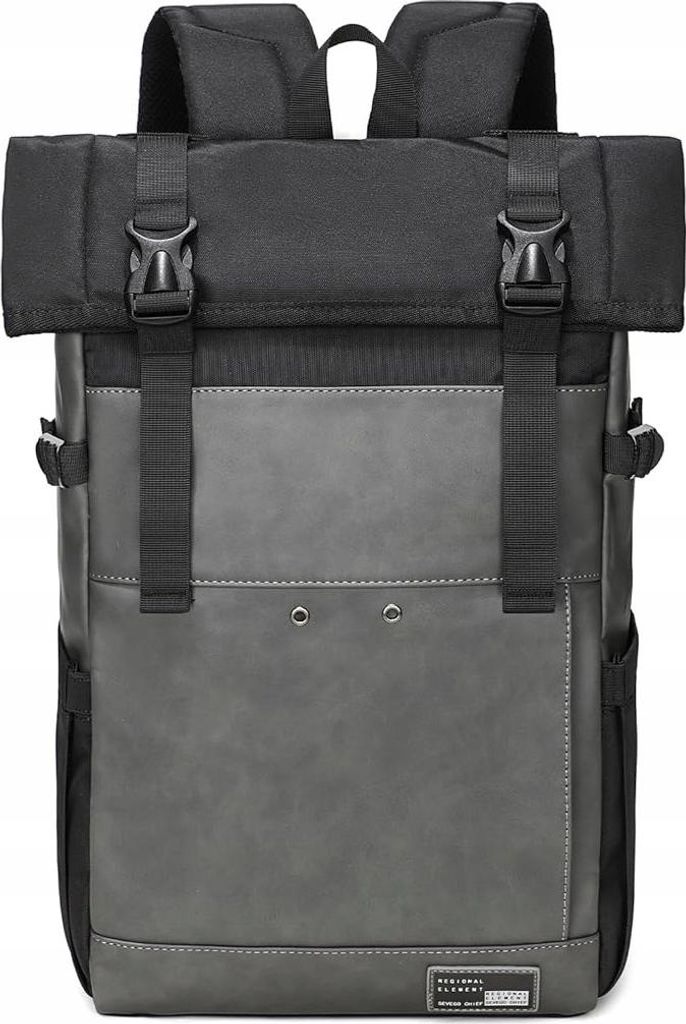 LAPTOP-RUCKSACK 17" HERREN/DAMEN XL Rolltop Tarp schwarz