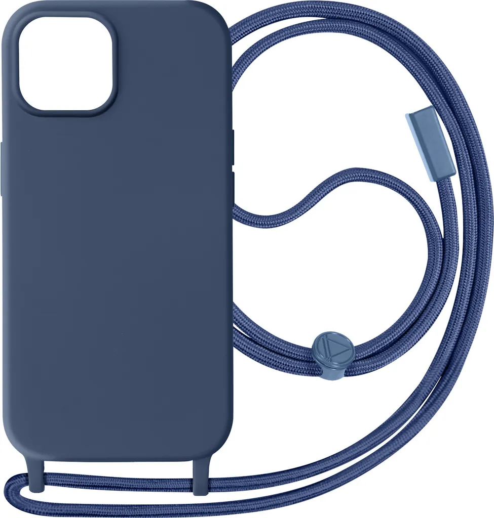 Custodia iPhone 15 Plus Avizar Travel Blu - Laccio Nylon 80cm Anti-smarrimento