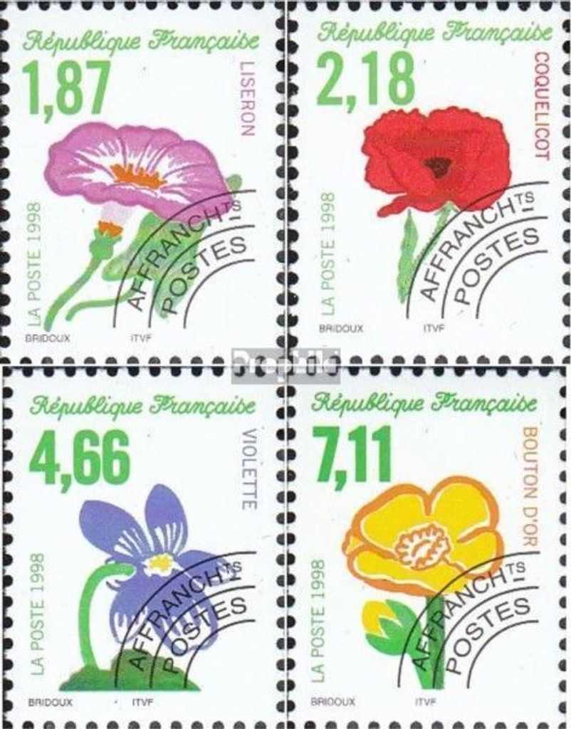 Briefmarken Frankreich 1998 Mi 3312-3315 (kompl.Ausg.) postfrisch Blumen