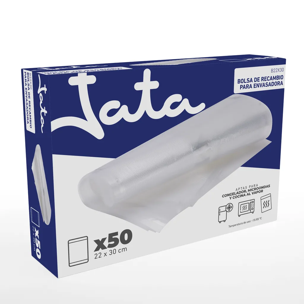 50 Sacs plastiques JATA B22X30 haute résistance pour machine de mise