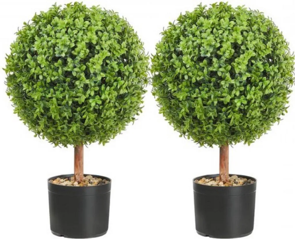 Boule de buis artificielle 40 cm topiaire en pot extérieur et intérieur