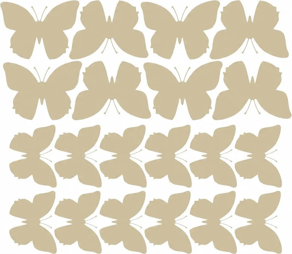 Adesivi Murali Farfalle Grandi Beige Lucido 20 Pezzi - Arredo Casa