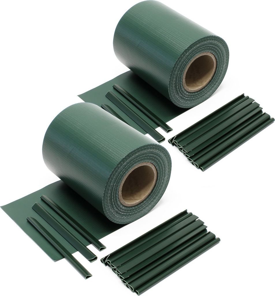 Sichtschutz Streifen, 70mx19cm grün aus PVC 650g/m², mit 40 Produktbild 