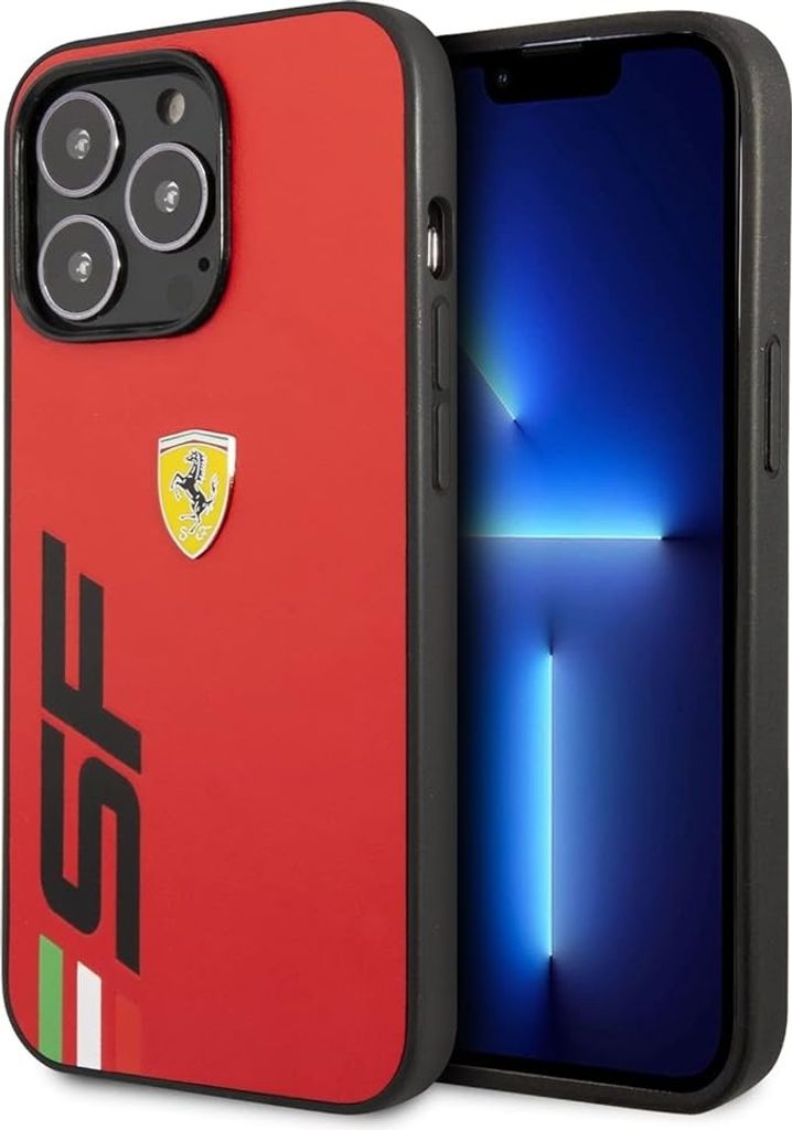 Ferrari iPhone 13 Pro Backcover hoesje SF Logo - Rood