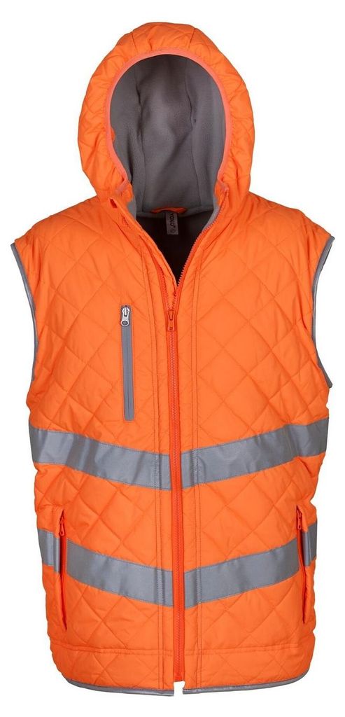 Yoko - "Kensington" Weste mit Kapuze für Herren FK2623 (S) (Fluoreszierendes Orange)